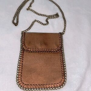 Crossbody Metallic Bronze Chain Purse Bag Designer